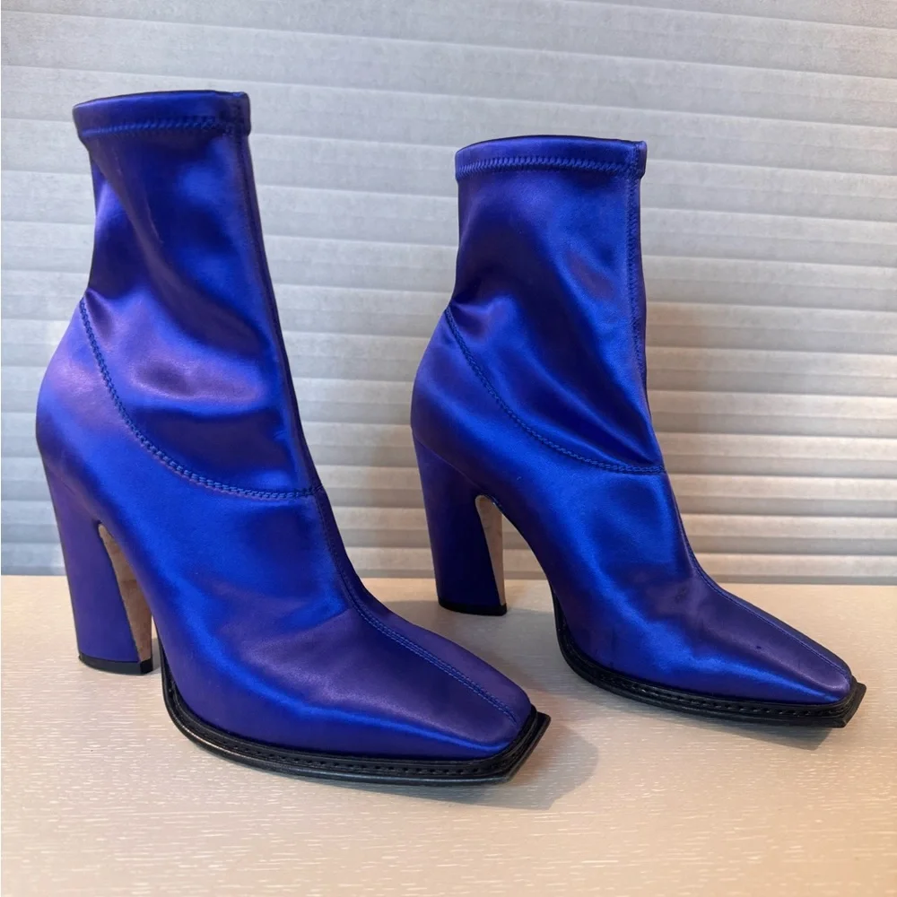 Jimmy Choo Vibrant Blue Sock Boots - Picture 2 of 9